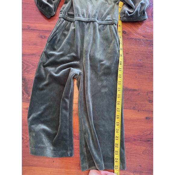 Hanna Andersson Green Velour Jumpsuit, Wide Leg, Holidays, Size 3T NWOT - Picture 10 of 11